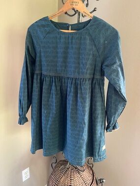 Persnickety Teal Printed Long-Sleeve Girls Dress size 12 NWOT